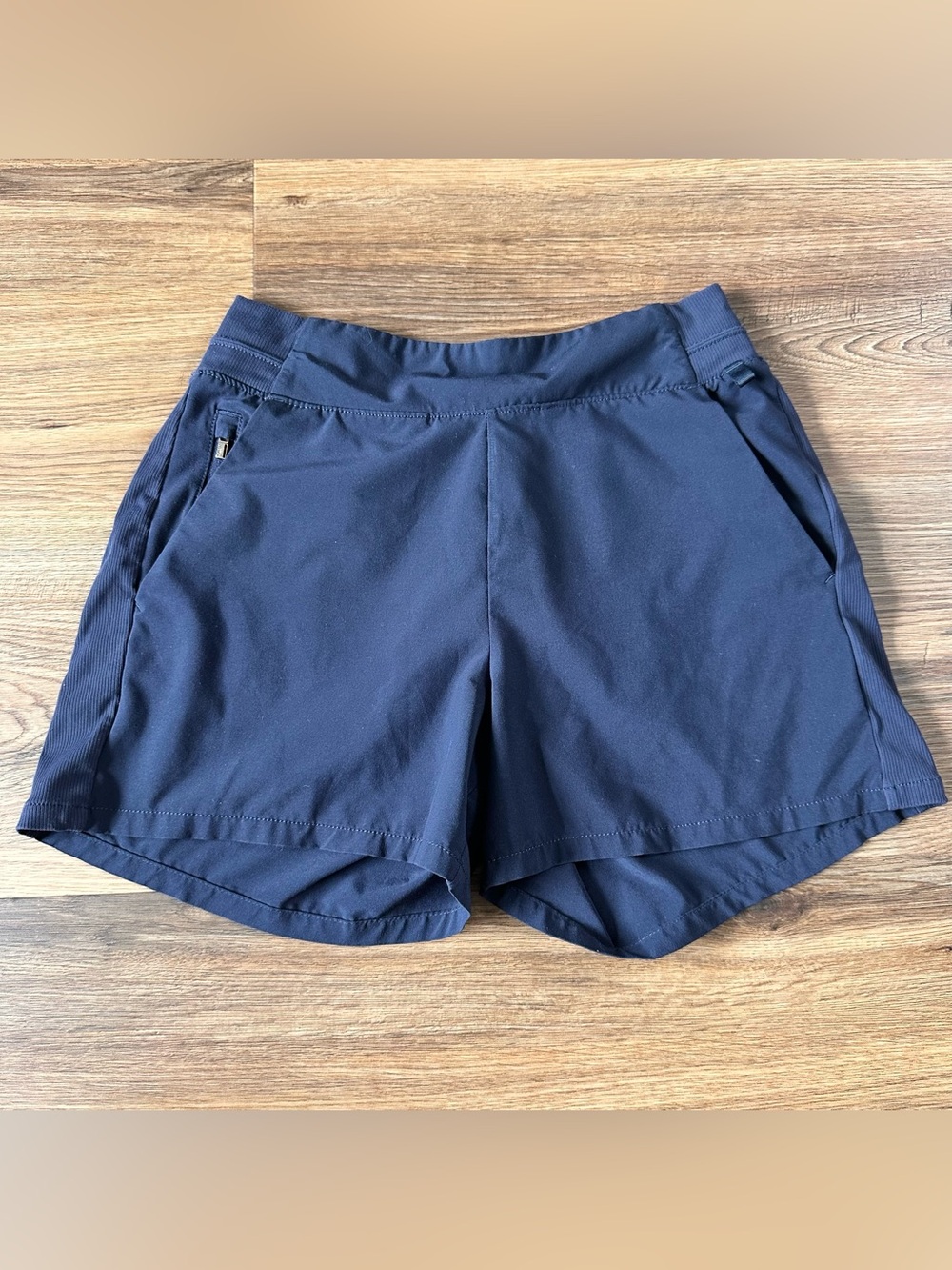 Athleta Brooklyn Shorts Women 0 Navy Blue Pull On Pockets Casual Preppy Coastal